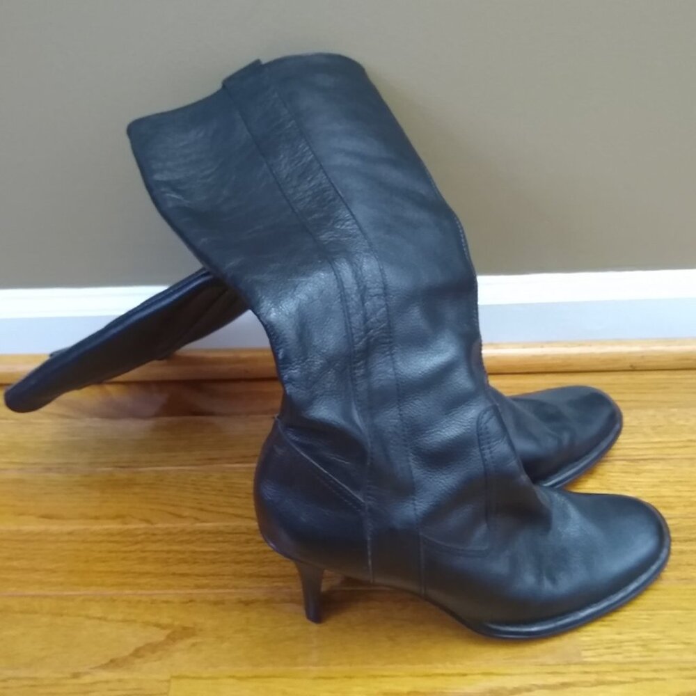 European-style tall leather boots